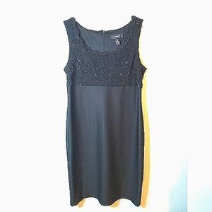 R&M Richards Black Beaded lace Dress